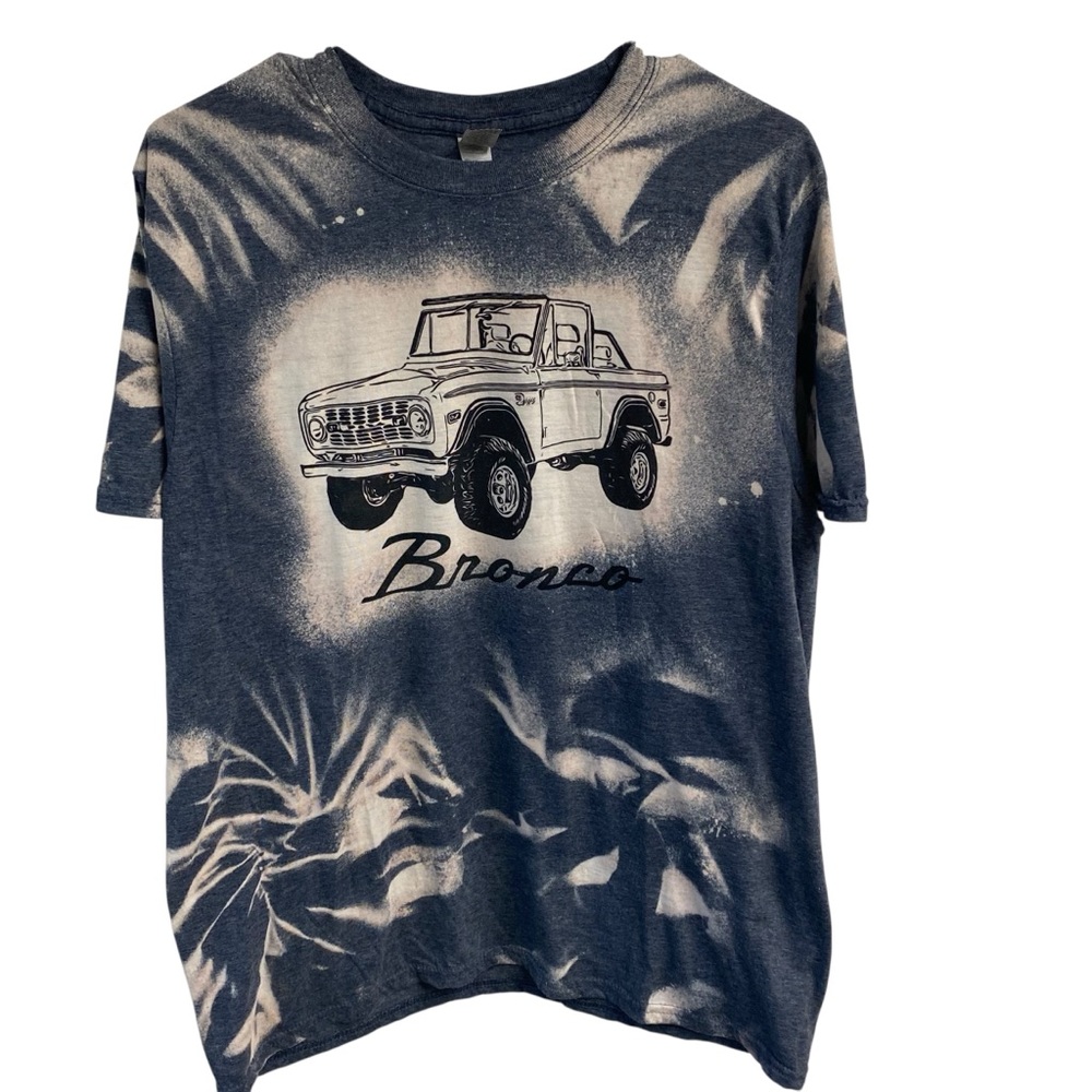 Graphic Bronco Ladies Gildan Soft Tee Shirt‎ - Blue Size Large